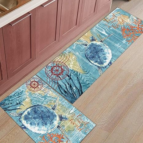 FAMILYDECOR - Alfombra de cocina con alfombrilla antideslizante de goma
