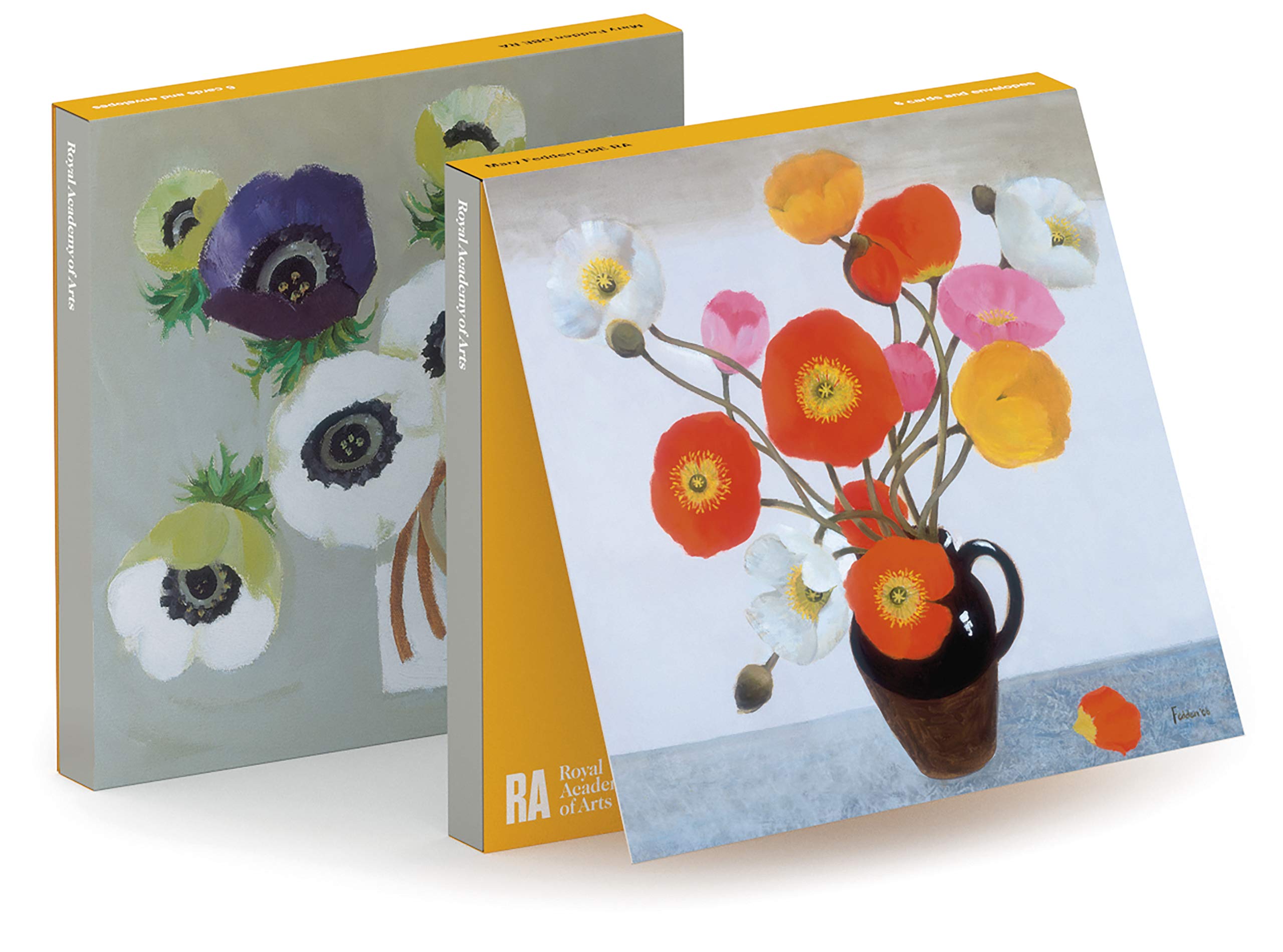 Royal Academy Mary Fedden Floral Set of 6 Art Greeting Cards (15 x 15 cm)