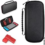 Nintendo Switch Travel & Storage Case by TalkWorks | Durable Dual Zippers, Carrying Handle, Mesh Side Pocket Divider (Includes 2 Game Card Holder Cases - Holds up to 8 Game Cards)