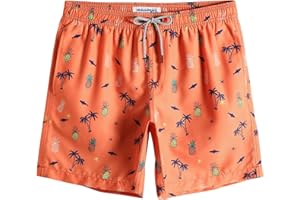 MaaMgic Mens Short Swim Trunks Quick Dry Swimming Shorts Print Bathing Suits with Mesh Lining