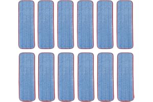 SGIZOKU Microfiber Mop Pads for Rubbermaid Commercial 18 Inch Mop and 17 Inch Mop - 12 Pack Reusable Wet & Dry Cleaning Mop Head Replacement Refills Fit for Any Microfiber Flat Mop System 18" and 17"