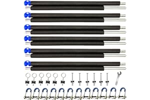 Trampoline Enclosure Poles Replacement Kit – Universal 6 Straight Poles & Hardware for 10, 12, 14, 15,16FT Trampoline Frames