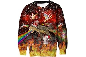 Kids4ever Kids Boys Ugly Christmas Sweater Fleece Sweatshirt 3D Funny Printed Long Sleeve Xmas Pullover Jumper