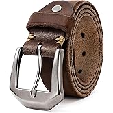 OZNDAS Genuine Leather Belt for Men Women Handmade Heavy-Duty Work Belt Leather Men's Belts | Jeans/Casual/Christmas Gifts