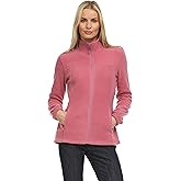 Swiss Alps Womens Lightweight Full-Zip Polar Soft Fleece Jacket Long-Sleeve Outdoor Coat with Pockets for Fall Winter