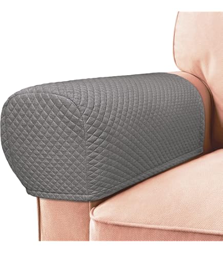 KPPKOU Lot de 2 housses d'accoudoirs résistantes à l'eau pour chaises et canapés, housses d'accoudoirs pour canapé avec 3 poches pour téléphone, protecteur d'accoudoir pour animaux de compagnie, chats