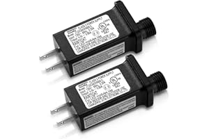 MOUKEREN 2 Pieces LED Transformer Replacement Class 2 Power Supply for Christmas String Light Inflatable Decorations LED Controller IP44 Waterproof Low Voltage Transformer US Power Adapter (4.5V2.7W 0.6A)