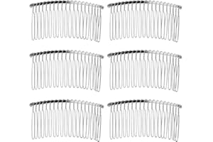 Senkary 10 Pieces Metal Hair Comb Clip Wire Wedding Bridal Veil Combs for Women (20 Teeth, Silver)