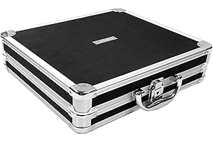 Vaultz Locking DVD Storage Case - Secure Organizer 128 CD Holder, Video Game Binder and Media Book for Travel w/Key and Carrying Handle, Black-Silver