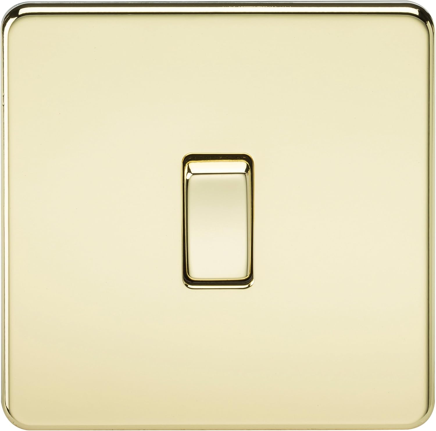 Knightsbridge SF2000PB Screwless 10 A 1 Gang 2 Way Switch, 230 W, 230 V, Polished Brass