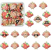 COGCHARGER 34Pcs Turkey Charms for Thanksgiving - Alloy Pendants With Cute Chick for Jewelry Making - DIY Craft Supplies for Bracelets, Necklaces, Earrings