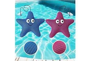 Hot Tub Scum Absorber Starfish - 2 Pack Reusable Floating Spa Sponge, Absorbs Oils, Lotions, Sunscreen for Jacuzzi, Pool, Bat