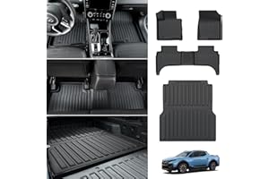 HOUCLEMIC Floor Mats and Truck Bed Mat for 2022-2025 Hyundai Santa Cruz, All Weather Floor Liner and Rear Bed Liner Replacement for 2025 Hyundai Santa Cruz Accessories