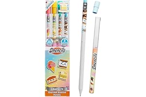 SCENTCO Smencils Dessert Scented Pencils – HB #2 Graphite Pencils Made from Recycled Newspapers, 4 Pack, Long-Lasting Gourmet Scents, Fun School Supplies & Gifts for Kids, Teachers, Classroom Rewards
