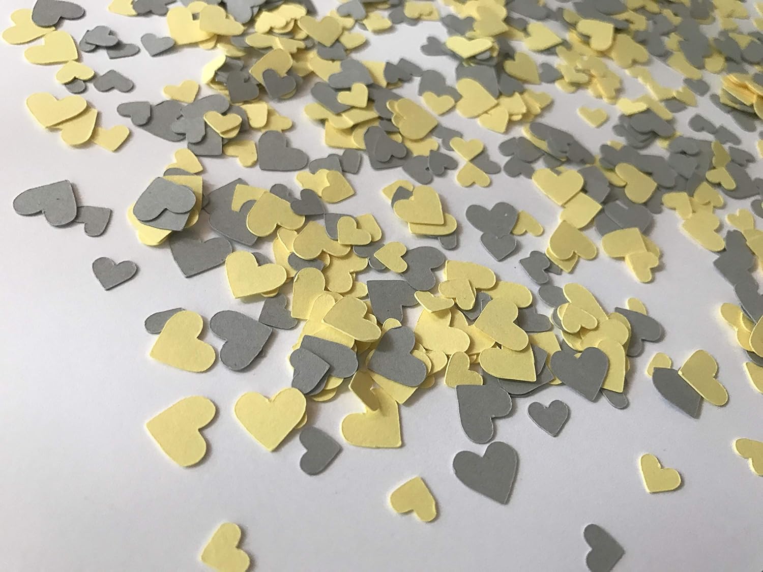 Amazon Com Mini Yellow And Grey Heart Confetti Yellow And Grey
