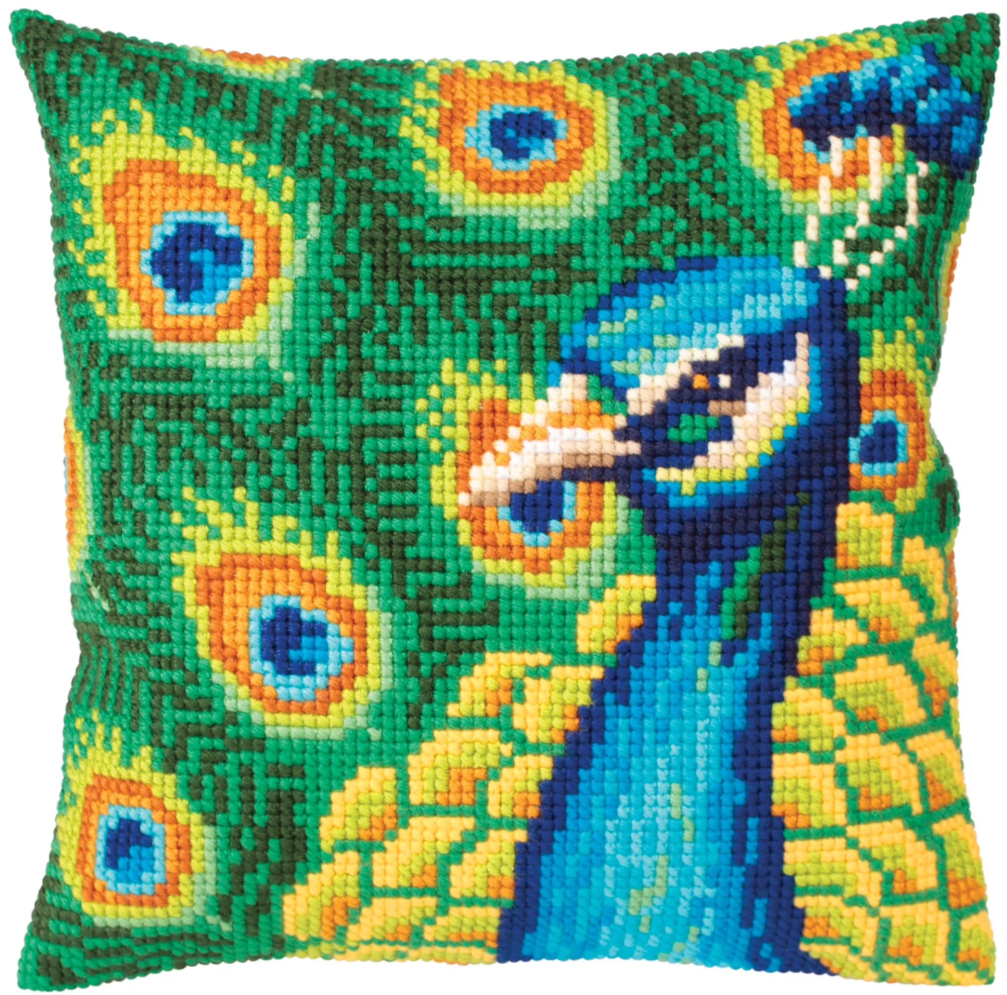 Collection d'Art Cushion KIT/Proud PEACOCK/40 X 40, Multi, 40 x 40cm