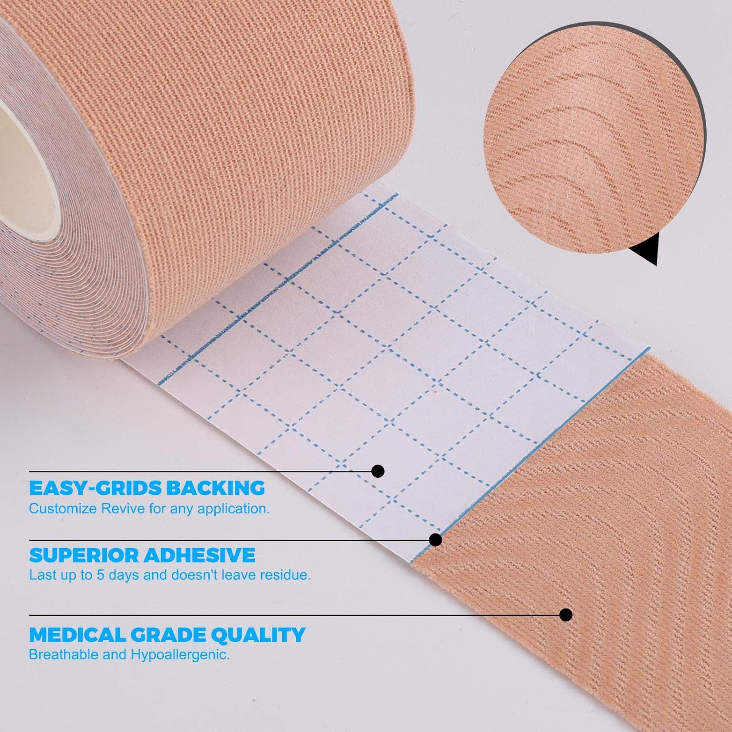 Kinesiology Tape (4 Pack) Athletic Tape 16.4ft Water Resistant Kinetic Uncut Sports Tape for Knees, Ankles, Shoulder, Pain Relief, Injury Recovery and Physio Therapy: Health & Personal Care