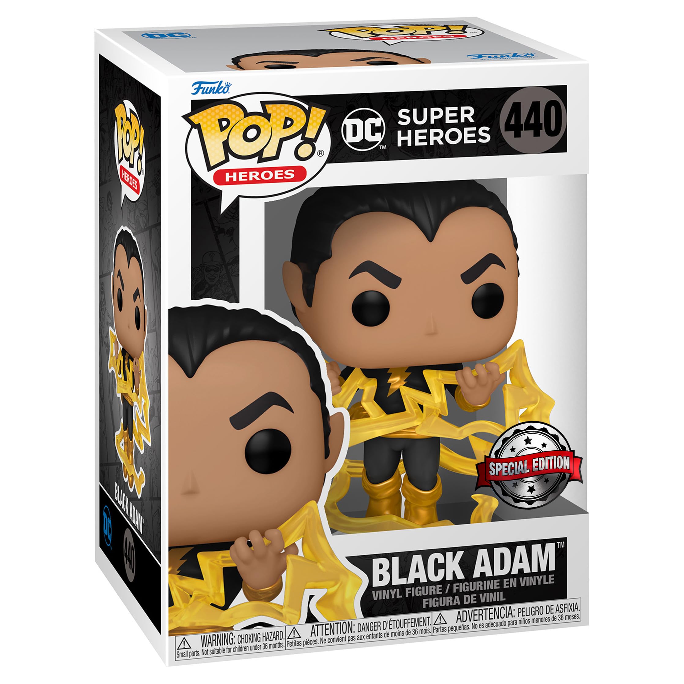 Funko 64946 Pop! Heroes: DC Super Heroes - Black Adam (With Lightning Exclusive) #440
