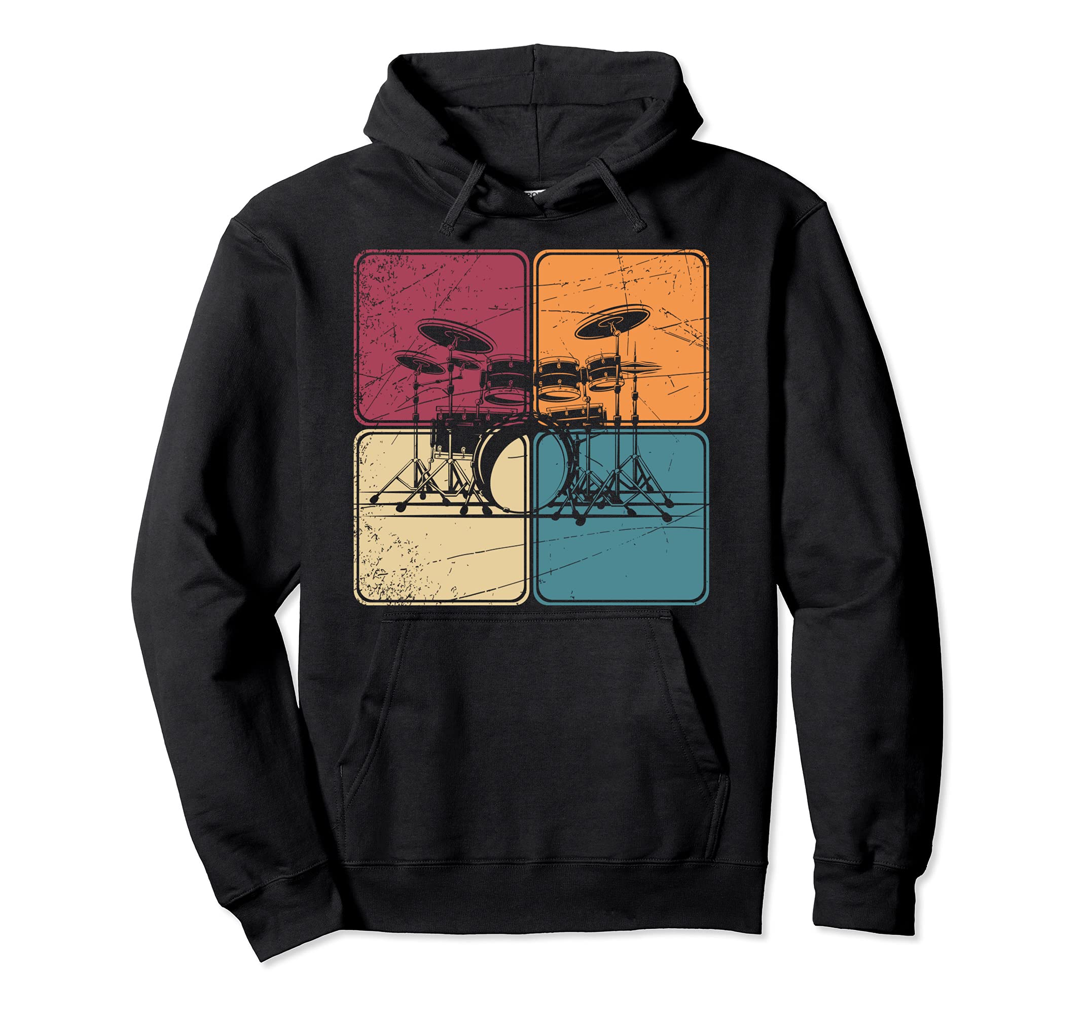 Percussion Musical Instrument Drummer Pop Art Drum Set Drums Pullover Hoodie
