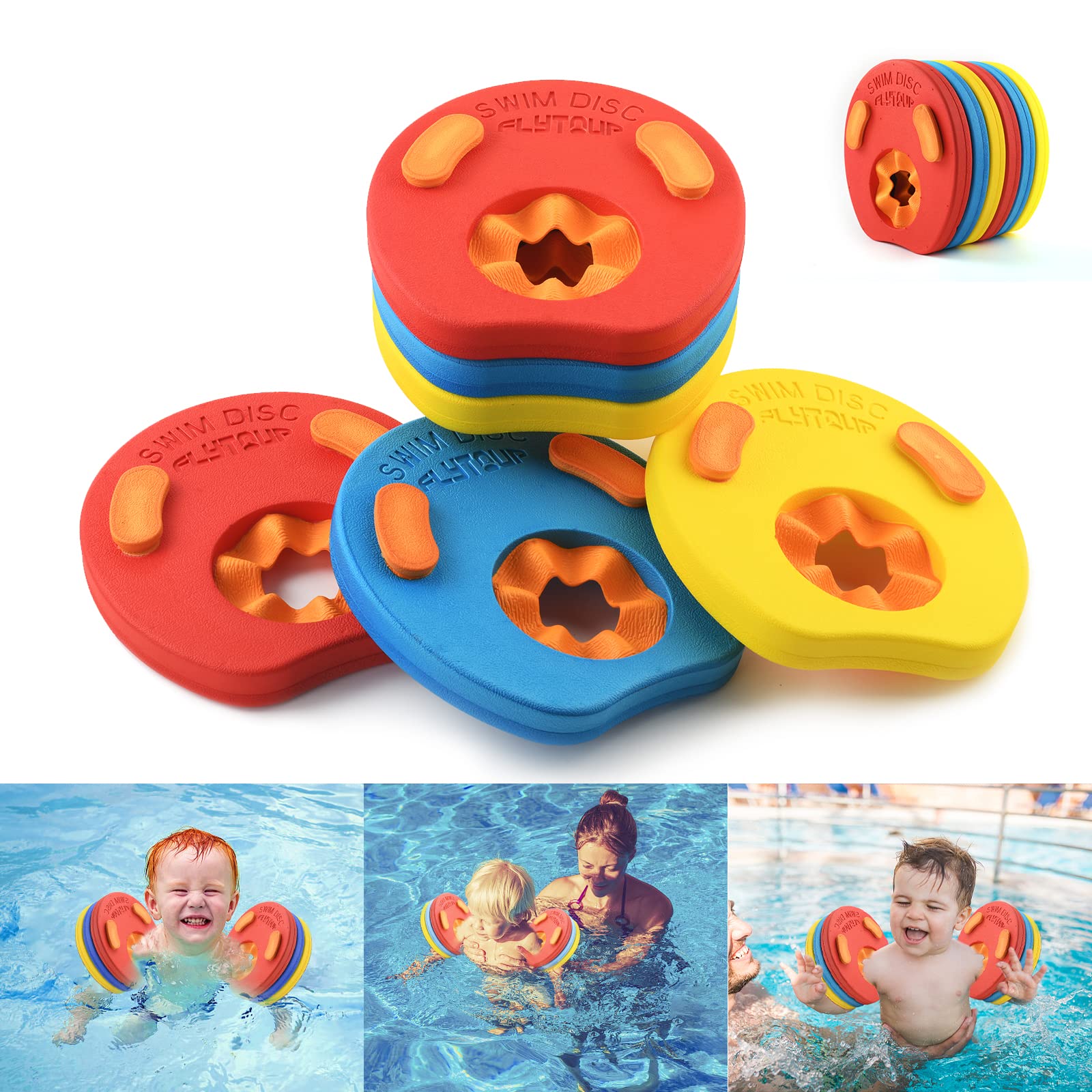 kaianda 6 pieces Swimming sleeves for children, made of foam, baby armbands, dolphin armbands, baby pool floating discs — image 1