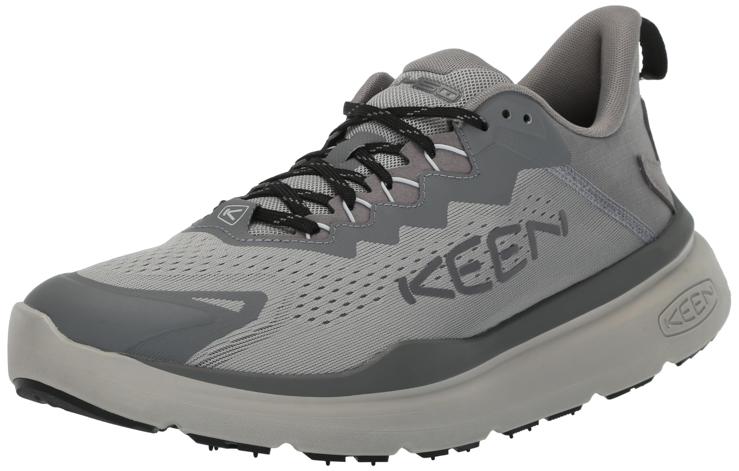 KEEN Men’s WK450 Comfortable Durable Lightweight Breathable Walking Shoes, Alloy/Steel Grey, 15