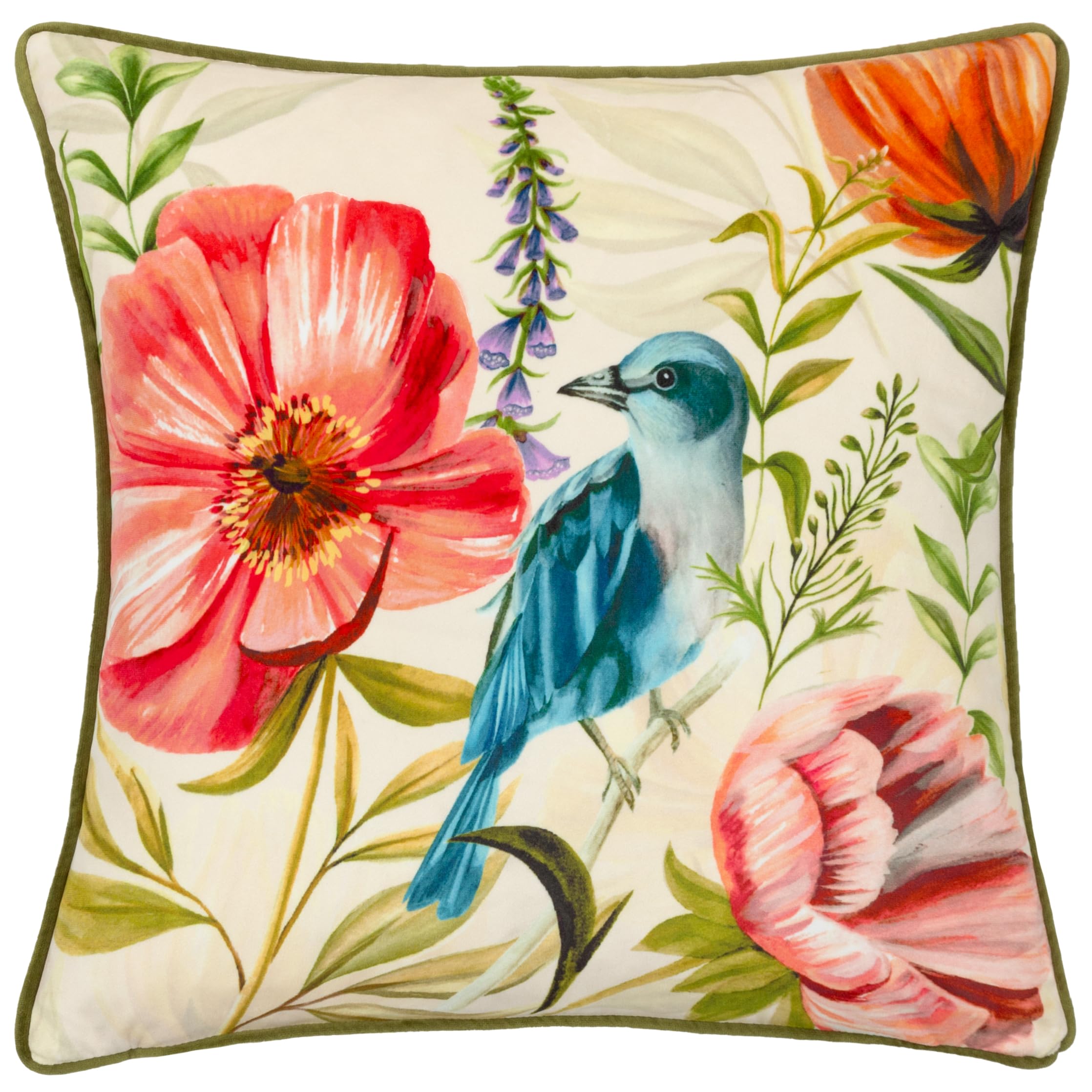 furn. Wylder Nature Nectar Garden Bluebird Piped Cushion Cover