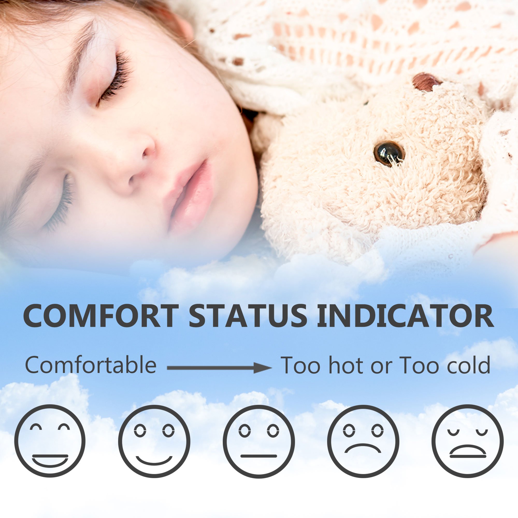 Houzetek Indoor Outdoor Weather Station, Digital Color Forecast Station with Sensor, Home Alarm Clock with Temperature Alerts, Charging USB Port, Moon Phase