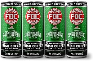 Fire Department Coffee - Nitro Irish Coffee (Pack of 4) - Ready to Drink Cold Brew Coffee - Non-Alcoholic - Kosher - Arabica Coffee, No Artificial Flavors - 4x7 fl oz Cans