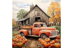 ACELII 5D Fall Diamond Painting Kits for Adults Beginners,Car Pumpkin Diamond Art Kit,DIY Full Round Drill Diamond Dot Gem Art Kits for Adults,Home Wall Decor 13.78x13.78 Inch