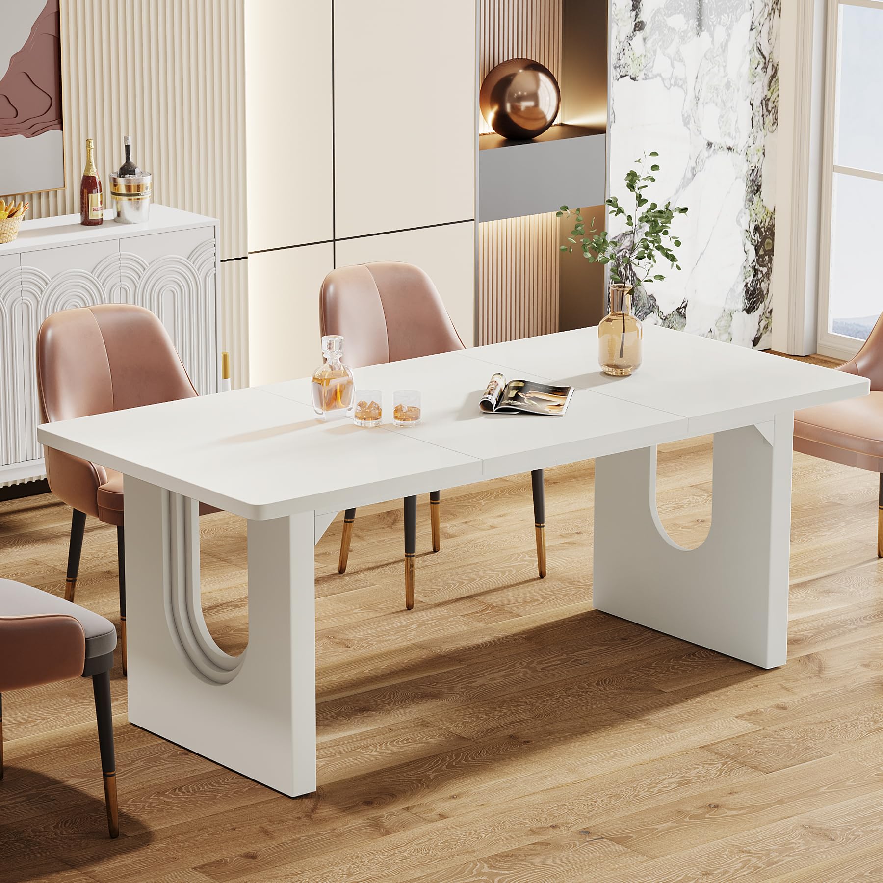 Tribesigns Modern Dining Table for 6 to 8 People, 71" Large Kitchen ...