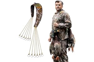 GearOZ Duck Carrier Lanyard, 12 Slip Rings for Hanging Waterfowl Game/Birds/Duck Call Whistle, Lightweight Neck Strap Duck Holder Ideal for Carrying Small Game, Fowl Hunting Accessories, Camo