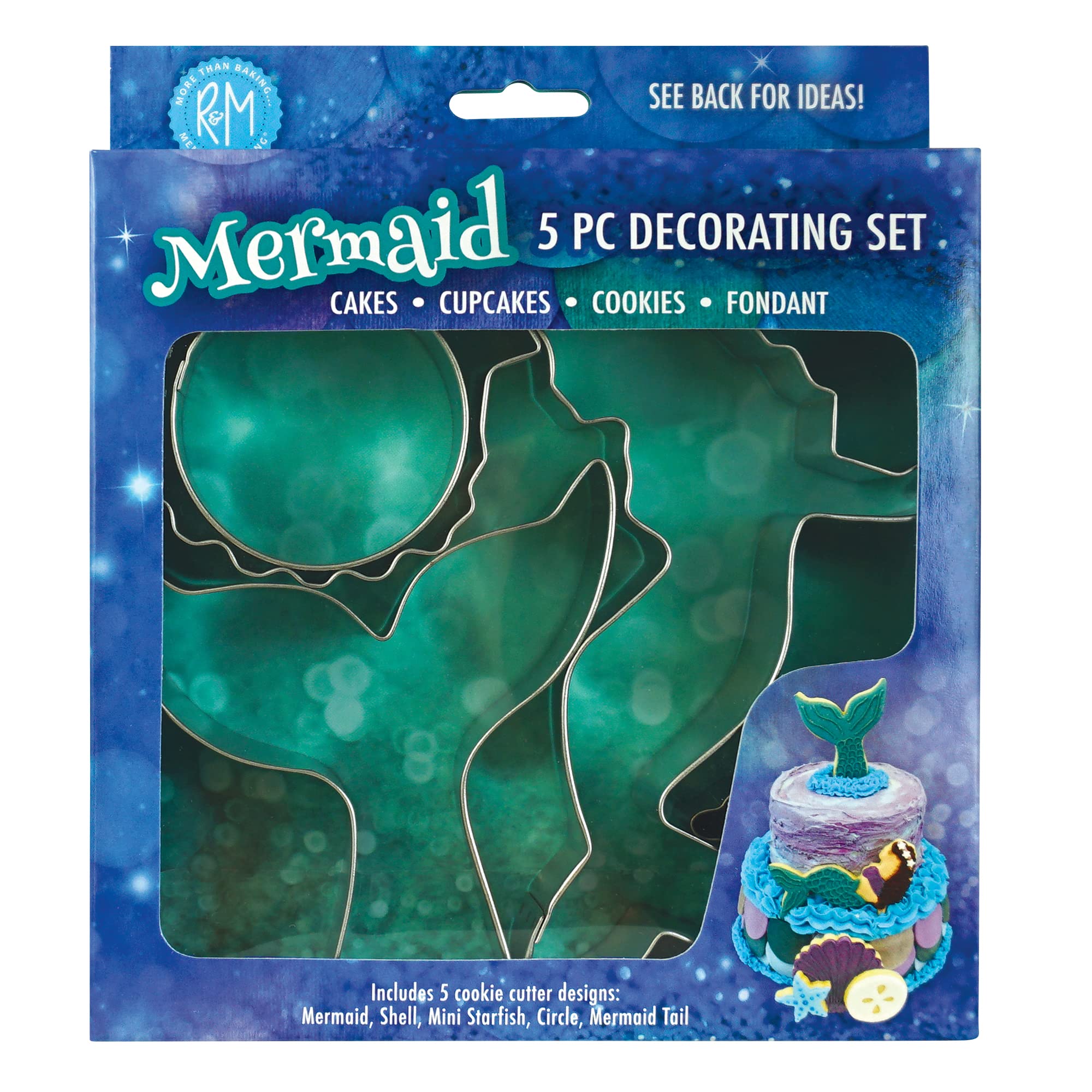 Anniversary House Mermaid Tin-Plated Cake Decorating Cutter Kit