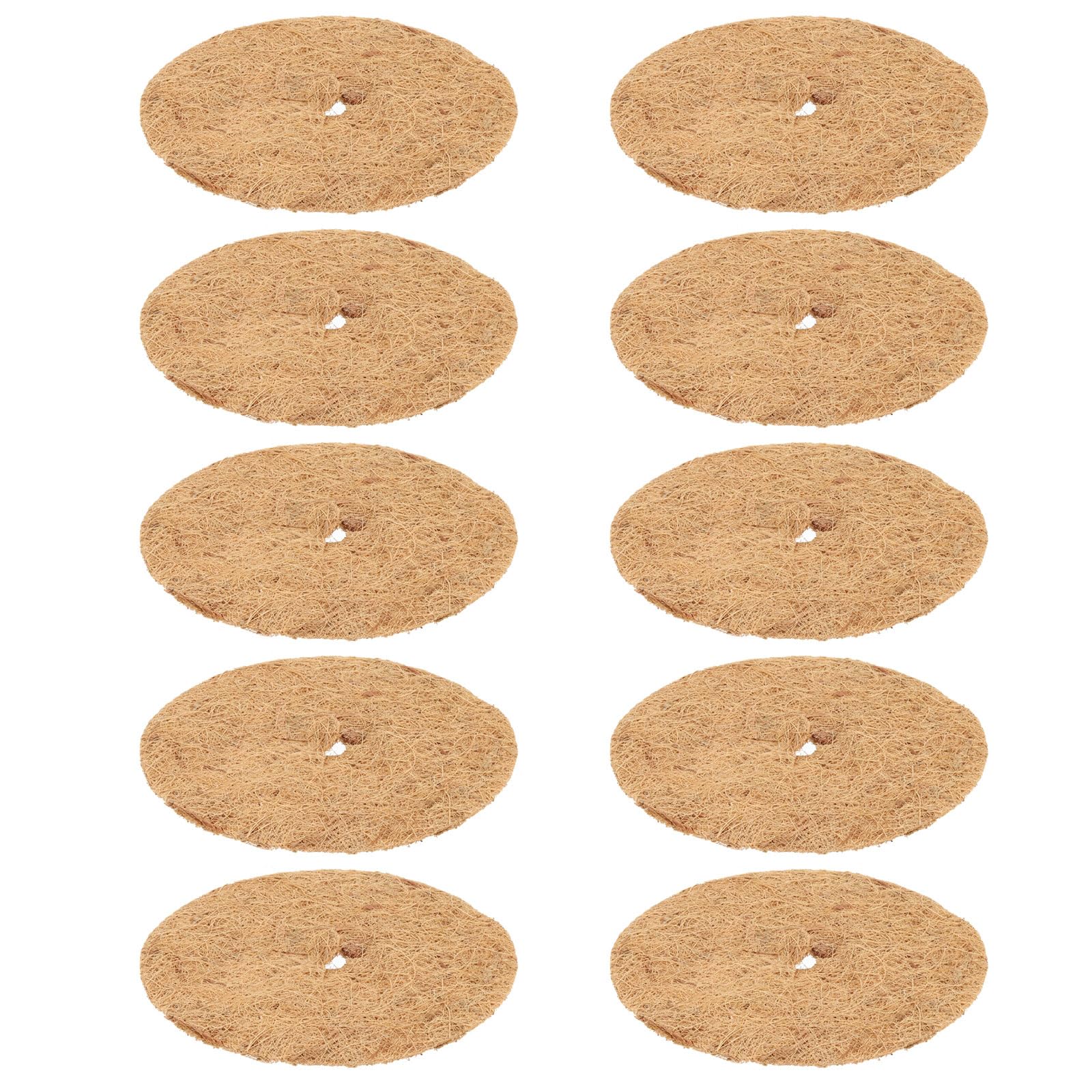 PATIKIL 8 Inch Coconut Fibers Mulch Ring, 10Pcs Coco Coir Tree Protector Mats Tree Disc Plant Cover Protection for Garden Landscaping