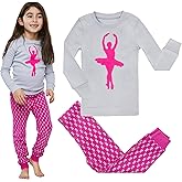 Bluenido 2 Piece Tag Free Pjs for Girls - 100% Cotton Pajamas Set - Kids Winter Pajama - Snug Fit Girl Sleepwear (12M-8Y)