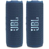 JBL Flip 7 Waterproof Portable Speaker Bundle - Pair (Blue)