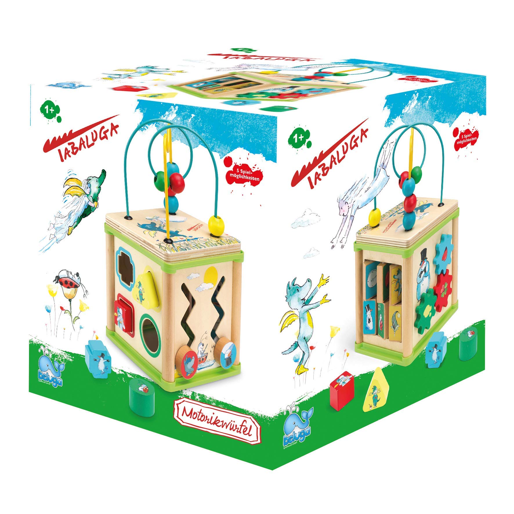 Beluga Spielwaren GmbH 61014 Motorikwürfel Tabaluga Beluga Toys Motor Skills Cube, Colourful
