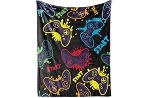 OHOIT Gaming Blanket for Kids and Teens - Soft Fleece Video Game Travel Blanket Gift for Gamers