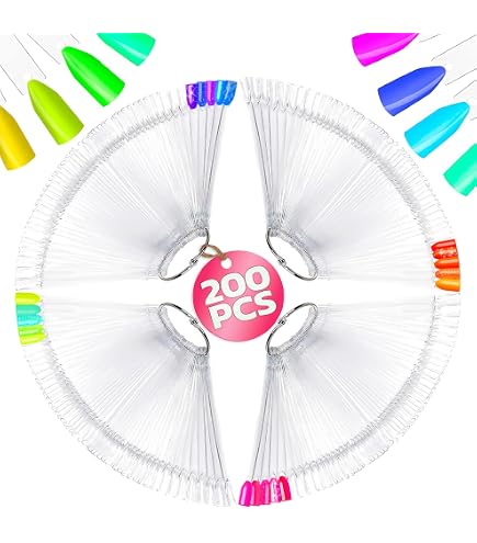 240 Stück Runde Künstliche Nagelspitzen Mit Aufklebern – Transparente Farbdisplay-Tipps Für Nagellack-Training & Vorführung