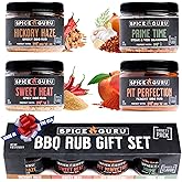 Spice Guru BBQ Rub Gift Set – 4 Flavor Barbecue Seasoning Sampler – Mens Christmas Gifts for Dad, Husband or Brother – Premium Grilling Spices & Holiday Gift Set for Grill Lovers - Grill Accessories