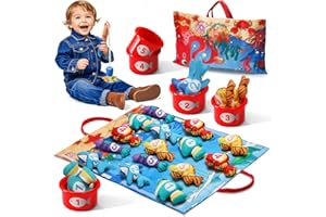 OLIBUY Montessori Toys for 1 Year Old Toddler - 22 Pcs Cloth Fishing Game for Toddlers 1-3 with Stacking Cup, Number Counting, Color and Shape Sorter Learning for Toddler Boy Girl