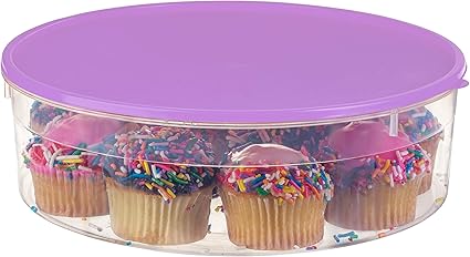 Amazon Zilpoo プラスチックパイ容器 蓋付き 10 5インチ カップケーキキャリア マフィン タルト クッキー ケーキホルダー 丸型冷凍保存食品キーパー カバー付き Purple パープル Zilpoo 保存容器 キャニスター 通販