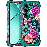 Rancase for Galaxy S25 Plus Case,Three Layer Heavy Duty Shockproof Protection Hard Plastic Bumper +Soft Silicone Rubber Protective Case for Samsung Galaxy S25 Plus,Glow in The Dark-Deep Green