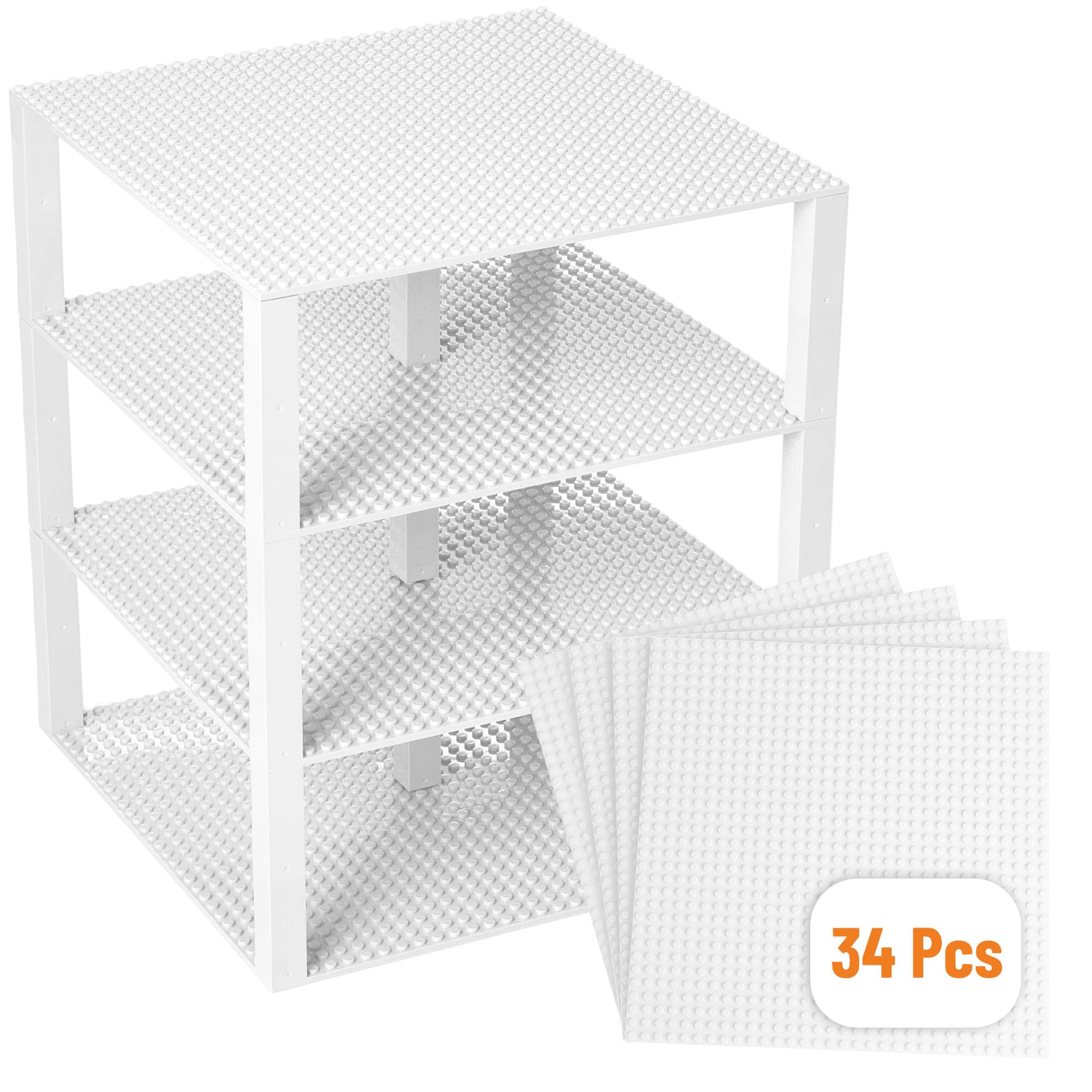 Strictly Briks - 4 Basi Per Costruzioni Impilabili 25,4x25,4 Cm - Compatibili Con Lego E Altre Marche - Colori Di Base