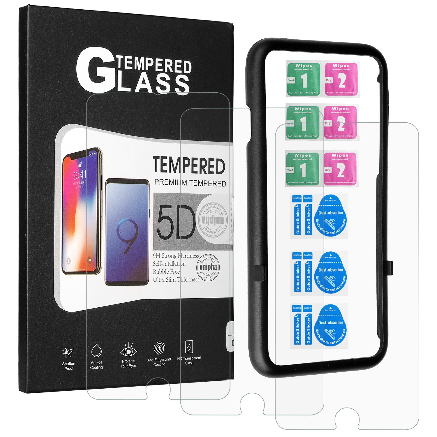 Screen Protector Compatible, [4.7inch] Tempered Glass Screen Protectors 0.2mm Screen Protector Glass Compatible with iPhone 8 7 6 6s Work with Most case 99% Touch Accurate(3 Packs)