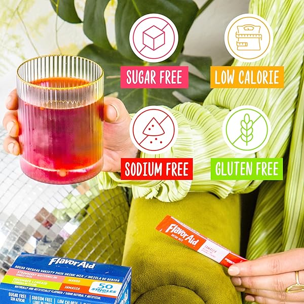 FLAVOR AID AGUAS FRESCAS SINGLES TO GO VARIETY PACK, POWDERED DRINK MIX, 1 BOX (50 SINGLE SERVINGS)