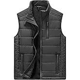 Vcansion Men's Outdoor Casual Stand Collar Padded Vest Coat