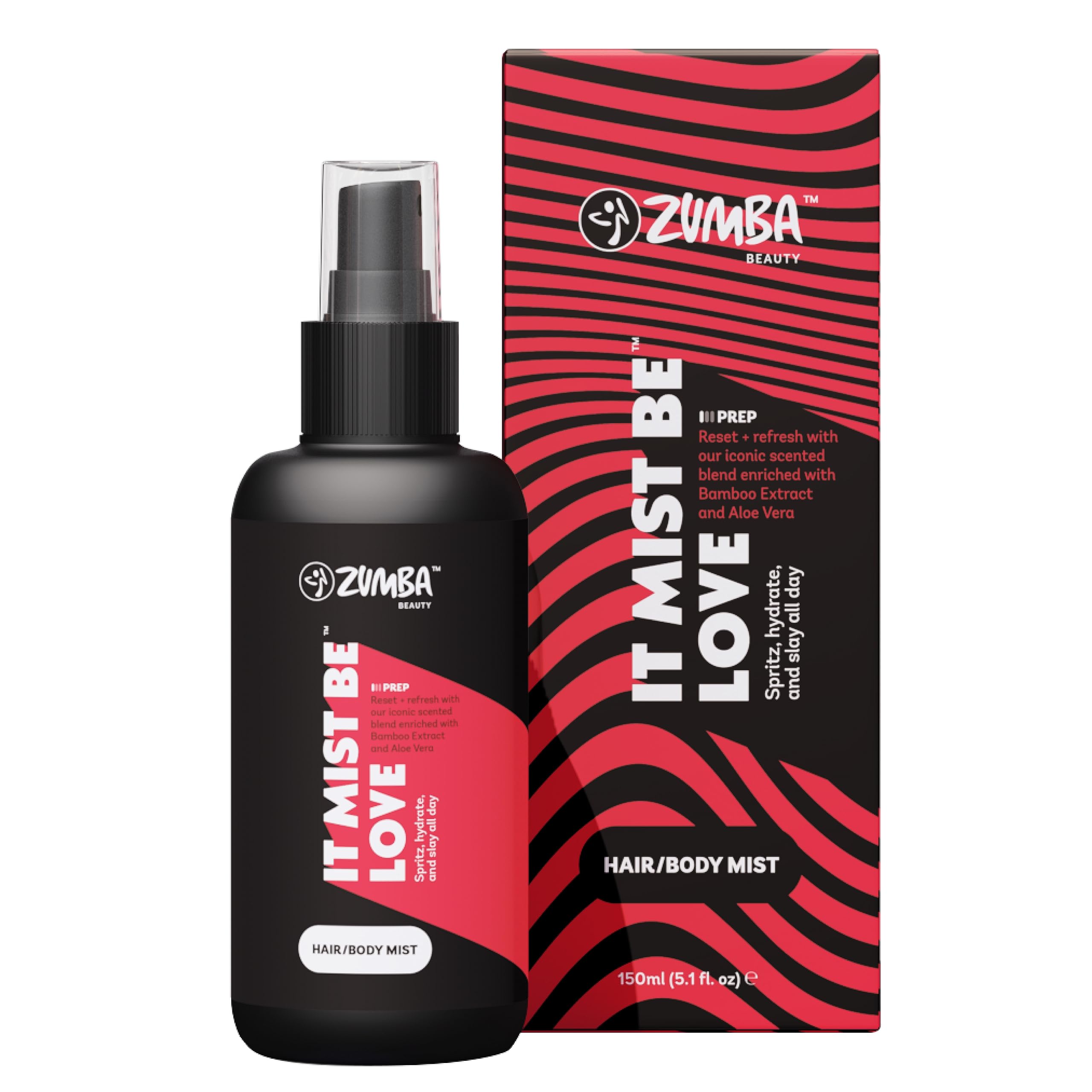 ZUMBA Hair & Body Mist - Post-workout Hair Mist & Body Mist For Women - Refreshing Body Oil Mist & Hair Scented Mist w/Bamboo & Aloe Vera extract, 5.1 Fl Oz