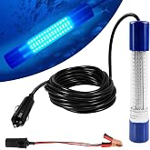 AGOOL Underwater Fishing Light 3200 Lumens 20W 12/24V Submersible Fishing Bait Finder 180 LED Deep Drop Night Fishing Light with 20 FT Cord Battery Clip &amp; Power Plug for Shrimp Squid Fish Crowds