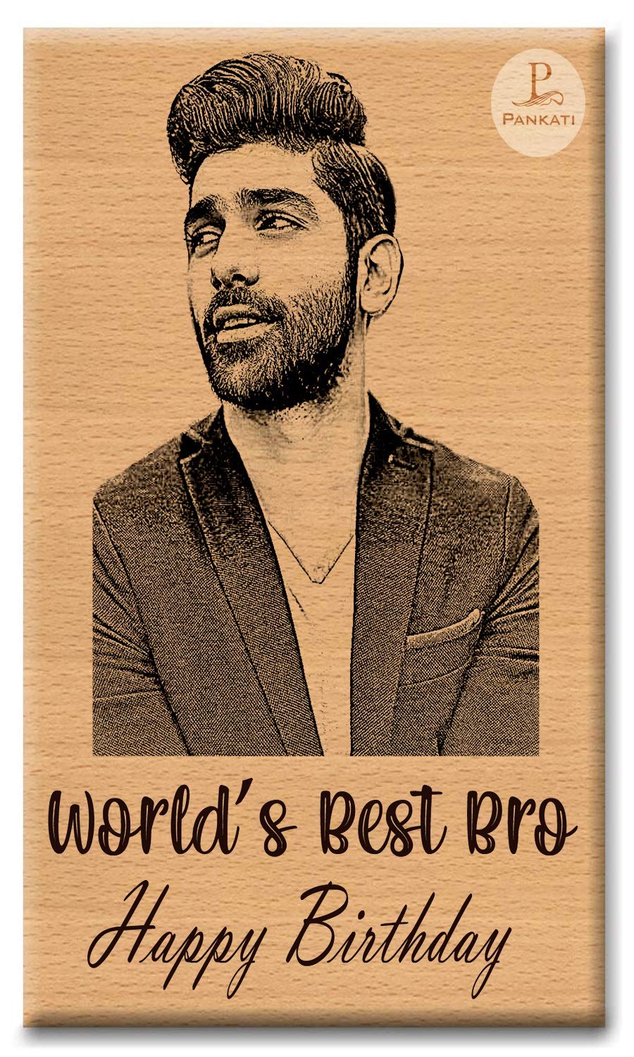 PANKATI® Wooden Happy Birthday Unique Personalized Gift (5 X 4 Inch)