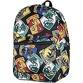 Harry Potter Backpack Hogwarts Houses Crest All Over Print Laptop Travel Backpack 17"